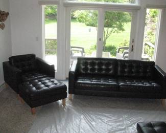 Ikea Chair with ottoman and sofa