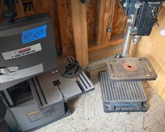 Bench top band saw; drill press