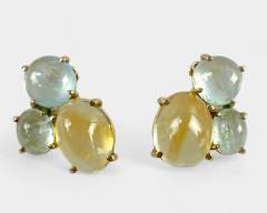 14k Gold Gemstone Earrings