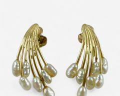 14k Gold Pearl Earrings