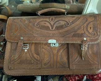 Tooled leather breifcase / attache