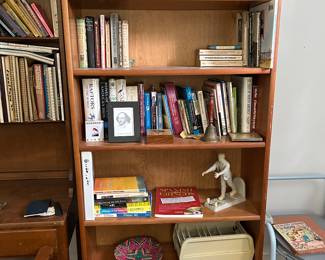 pair of laminate bookcases
