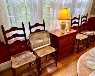 set of 6 Davis Cabinet ladderback chairs