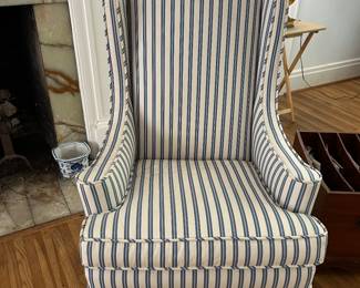 striped upholstered chair