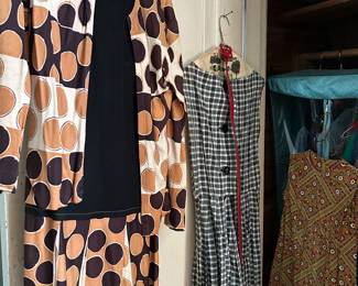 vintage women's clothes, purses, children's clothes