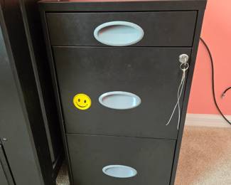 Metal Black File Cabinet with Key