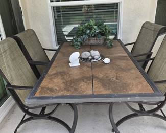 Patio with 4 Chairs with Tile Top