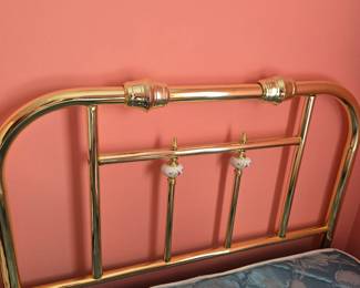 2 Twin Brass Headboard & Mattress Sets