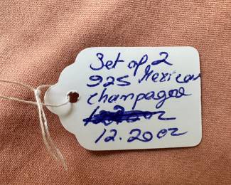 #33 - $270 - Set of 2 925 Mexican champagne goblets 12.20 oz