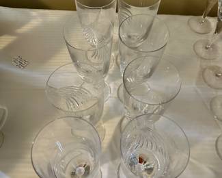 #56 - $90 - #56B - $70 - Bohemian wine glasses gold trimmed - 12 glasses