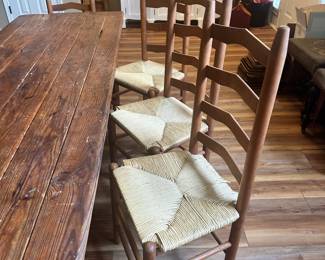 #13 - $1,000 - Antique walnut table with 10 chairs table - 27.5tx30.5w96L chairs 24tx16.6wx15d