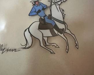 #64 - $90 - Herb Klynn Texas Ranger picture with leather matting17x17
