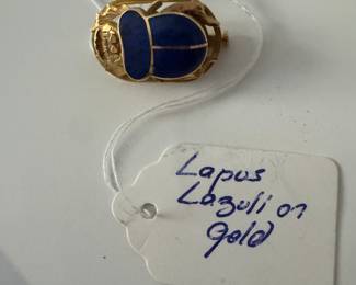 #95 - $450 - Lupus Lazuli gold pin 0n 18kt gold