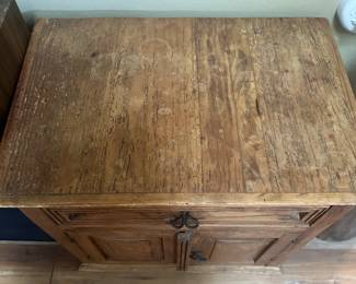 #40 - $160 - 2- Small Spanish side stands solid wood 23.5tx24.5wx16.5