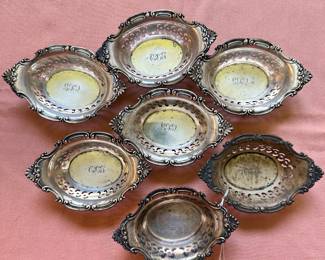 #29A - $125 - 7 - Sterling nut dishes 5.5 oz