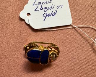 #95 - $450 - Lupus Lazuli gold pin 0n 18kt gold