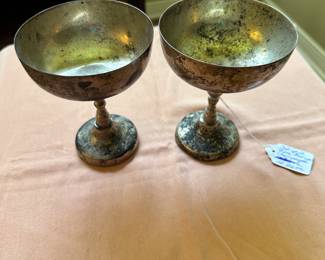 #33 - $270 - Set of 2 925 Mexican champagne goblets 12.20 oz