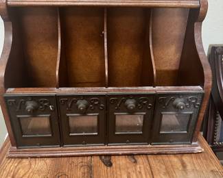 #46 - $150 - Antique post office box with 4 doors 17tx20wx7.5d