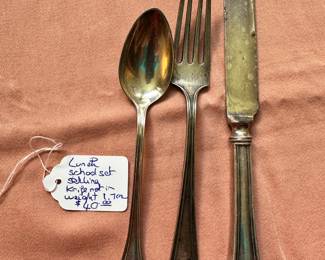 #23 - $40 - Lunet school set sterling (knife not included in weight) 1.7 oz