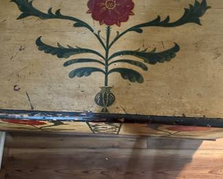 #66 - $300 - Pennsylvanian primitive trunk with red flowers 24tx24wx20.5
