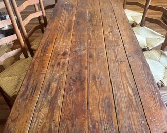 #13 - $1,000 - Antique walnut table with 10 chairs table - 27.5tx30.5w96L chairs 24tx16.6wx15d