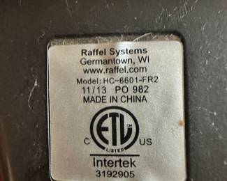 #72 - $90 Blue grey velveteen recliner electronic 42tx35wx27