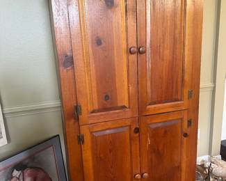 #5 - $230 - Knotty pine Armoire 71tx36.5wx23d