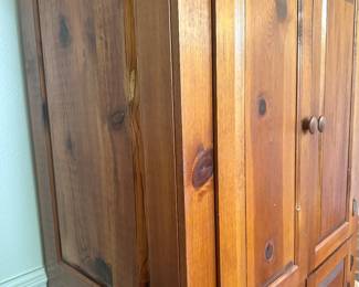 #5 - $230 - Knotty pine Armoire 71tx36.5wx23d