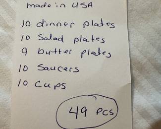 #69 - $200 - Lenox Monroe China set 49 pieces