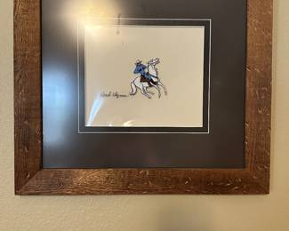 #64 - $90 - Herb Klynn Texas Ranger picture with leather matting17x17
