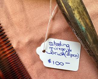 #20 - $100 - Sterling Mirror, brush, comb