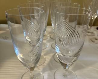 #56 - $90 - #56B - $70 - Bohemian wine glasses gold trimmed - 12 glasses