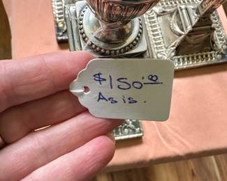 #30 - $150 - Crichton & Bros London / NY set of 3 candle sticks - As is