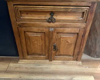#40 - $160 - 2- Small Spanish side stands solid wood 23.5tx24.5wx16.5