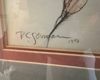 #6 - $ - R C Garman signed 1970 framed print 32.5x25.5