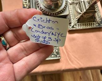 #30 - $150 - Crichton & Bros London / NY set of 3 candle sticks - As is