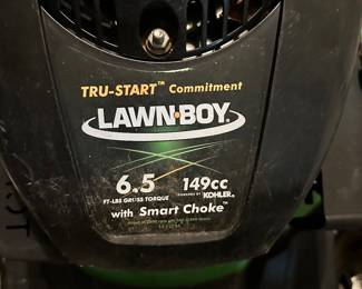 #106 - $240 - Lawn boy lawn push lawn mower 6.5FT-LBS gross torque 149cc powered by Kohler with smart choke