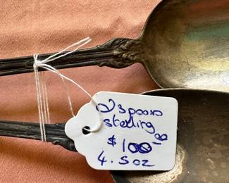 #21 - $100 - 2 - sterling spoons 4.5 oz