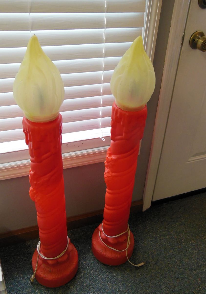 Large weighted vintage Christmas Candles