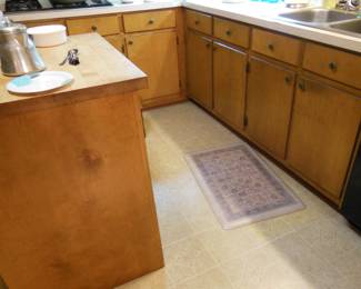 lower cabinets and island, remember it is a tear down.