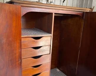 Inside of antique dresser