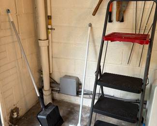 step ladder and tools