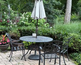 Patio set with umbrella