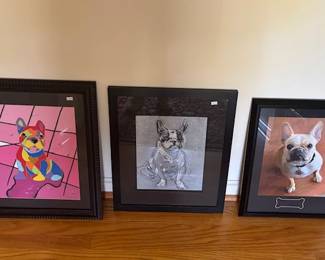 Three pictures of dogs.