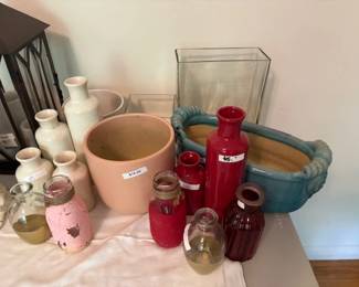 Assorted vases and planters.