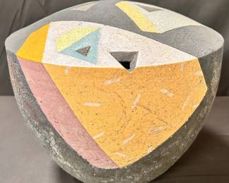 Geometric postmodern pottery vase