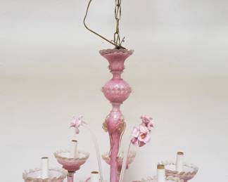 Vintage Venetian pink glass chandelier