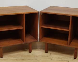 Jens Risom mid-century walnut media cabinets
