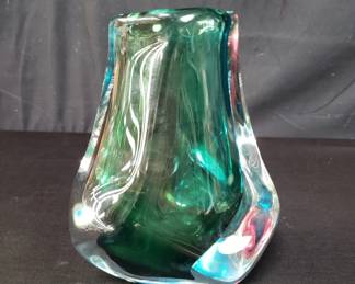 Signed Paul Harrie studio art glass vase