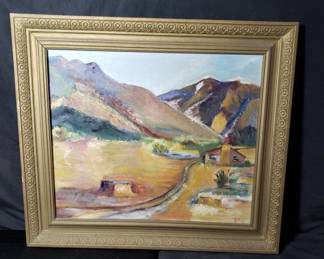 Vintage Flo Vivian landscape oil on canvas